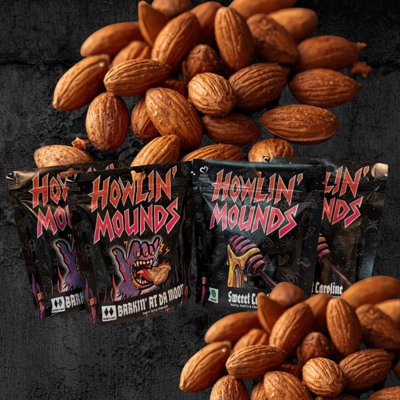 Send It Snacks 4-pack: Barkin' at Da Moon and Sweeet Caroline roasted almond bags