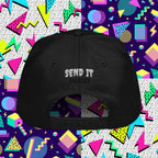 Send It Snacks 5-panel cap, black, back view
