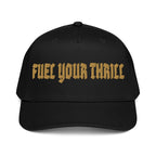 Send It Snacks 5-panel cap, black, front view