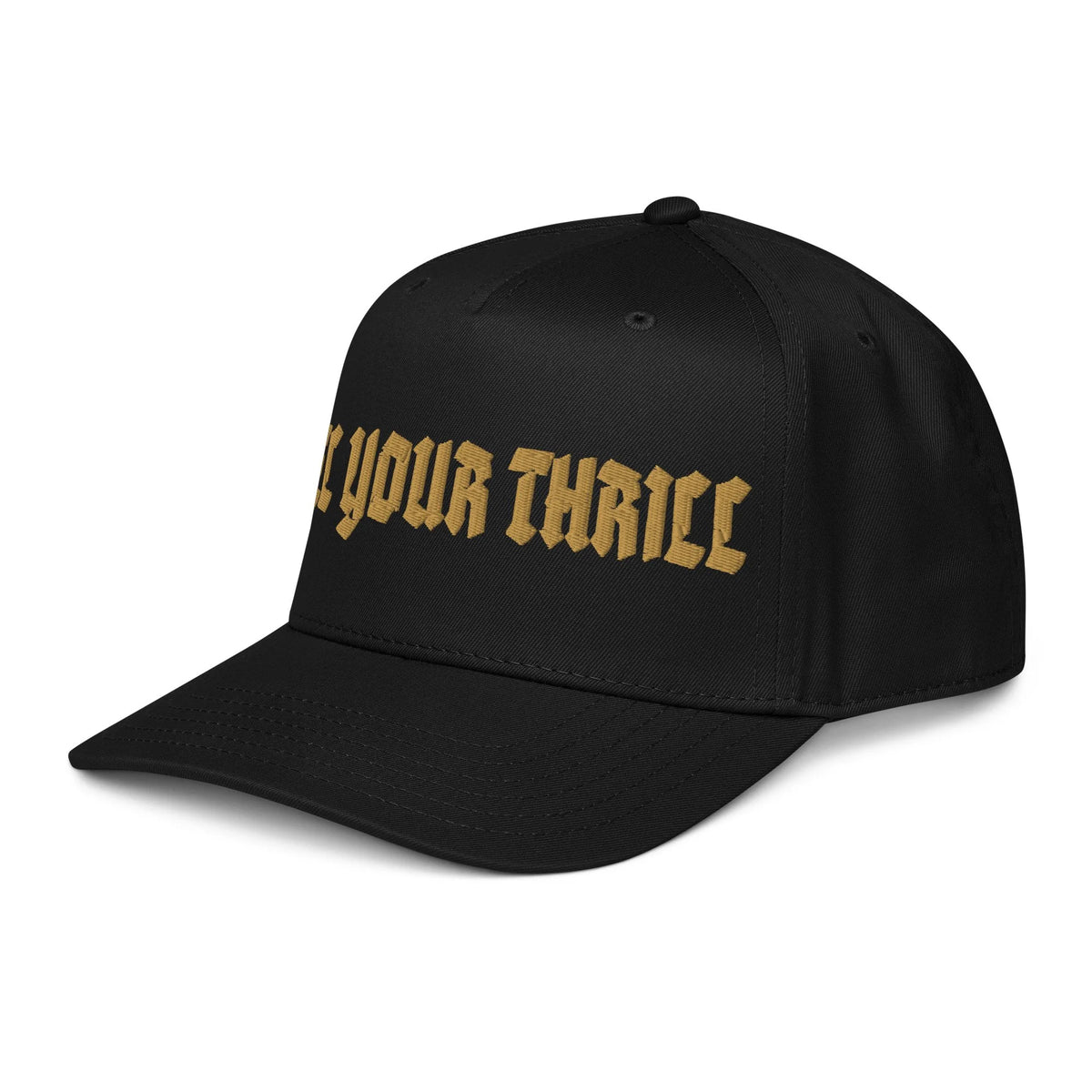 Send It Snacks 5-panel cap, black, left front view