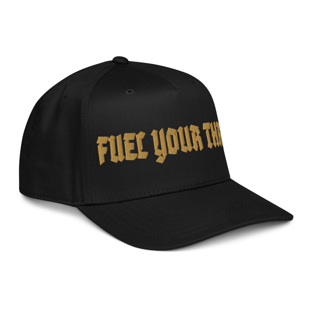 Send It Snacks 5-panel cap, black, right front view