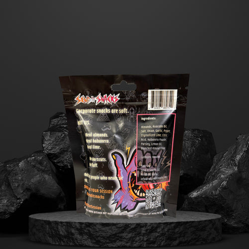Habanero Bandolero bag, back with ingredients and nutrition label