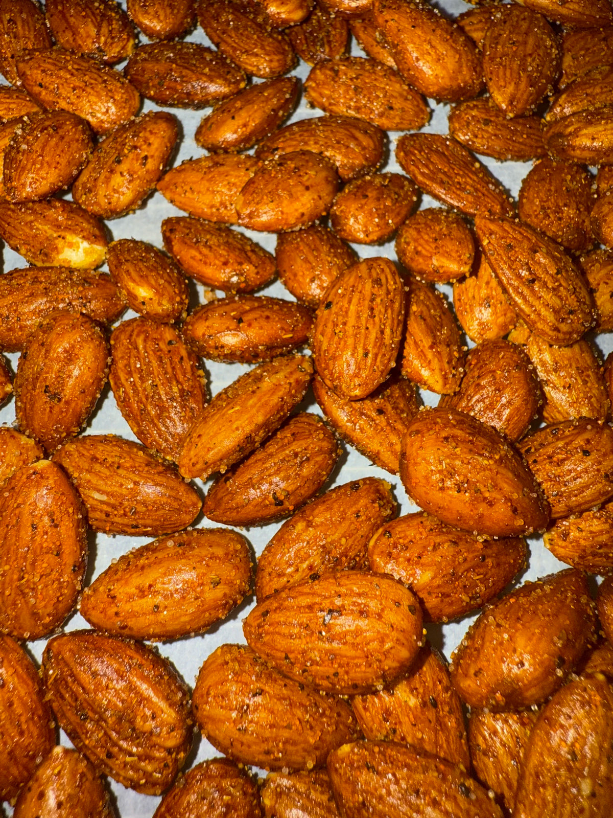 Close-up of Barkin' at Da Moon spicy roasted almonds