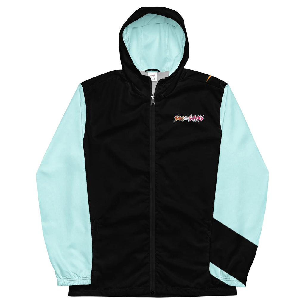 Sendy hooded windbreaker, black, front view