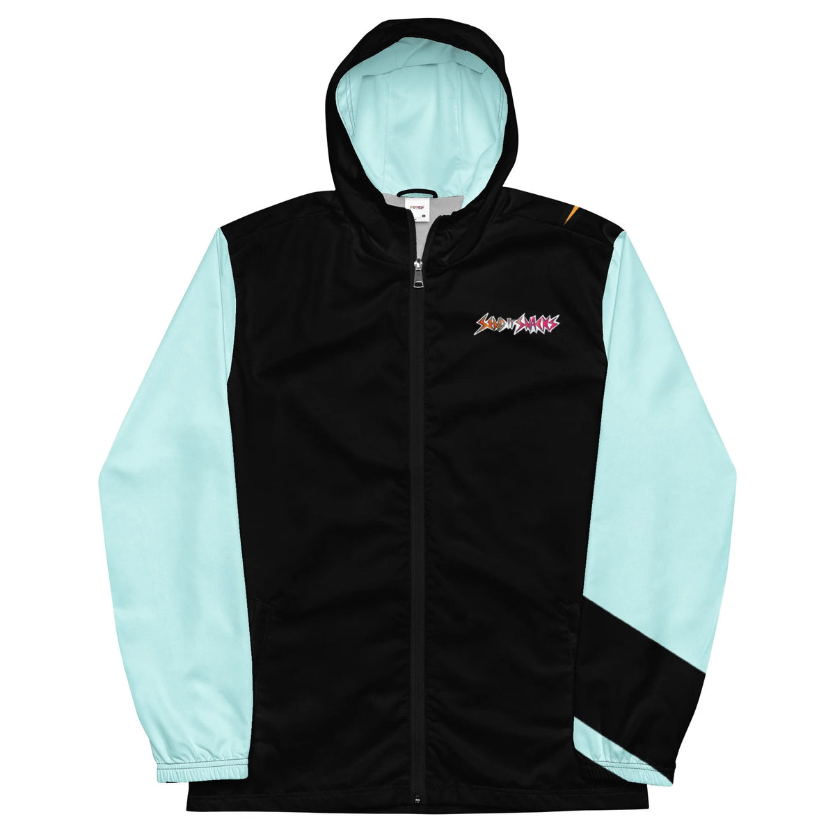 Sendy hooded windbreaker, black, front view