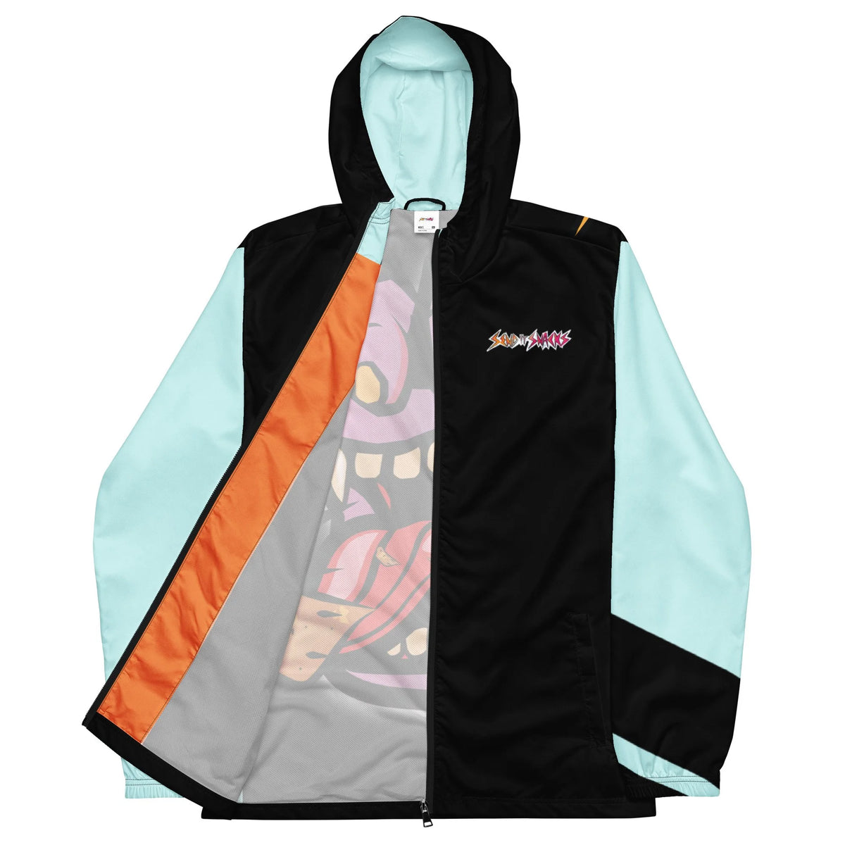 Sendy hooded windbreaker, black, front view