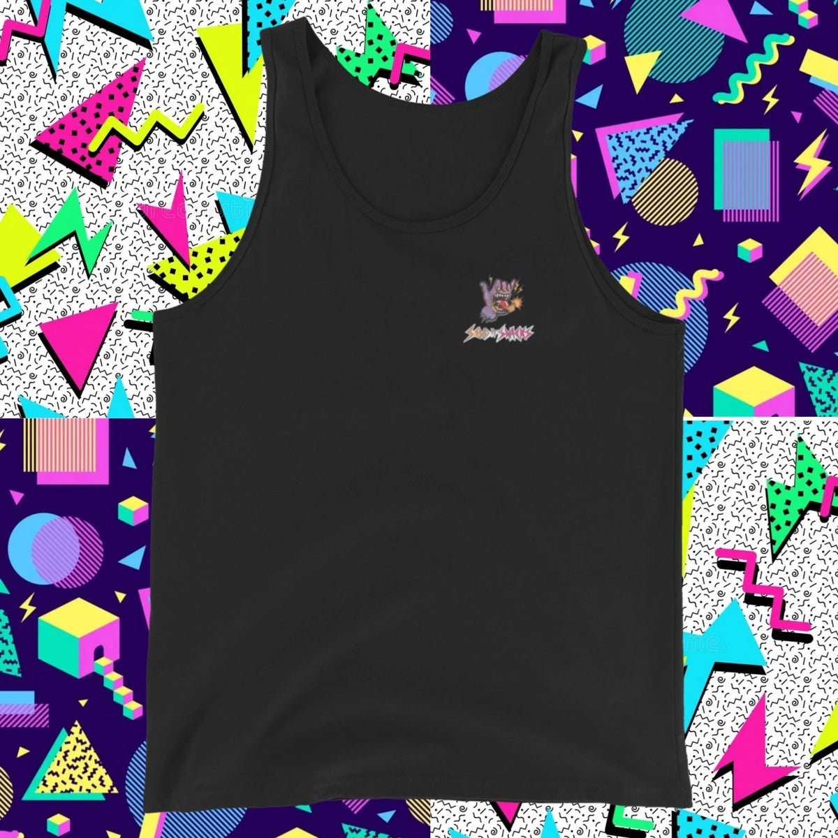 Sendy logo men's tank top, black, front view