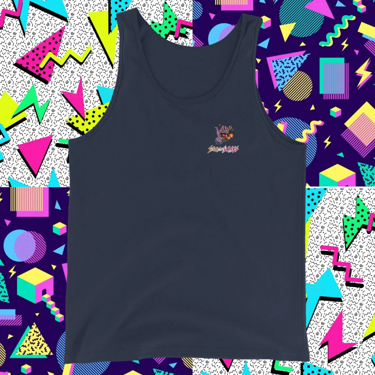 Sendy logo men's tank top, navy, front view