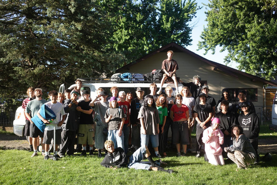 SkateLife Idaho group photo on a lawn