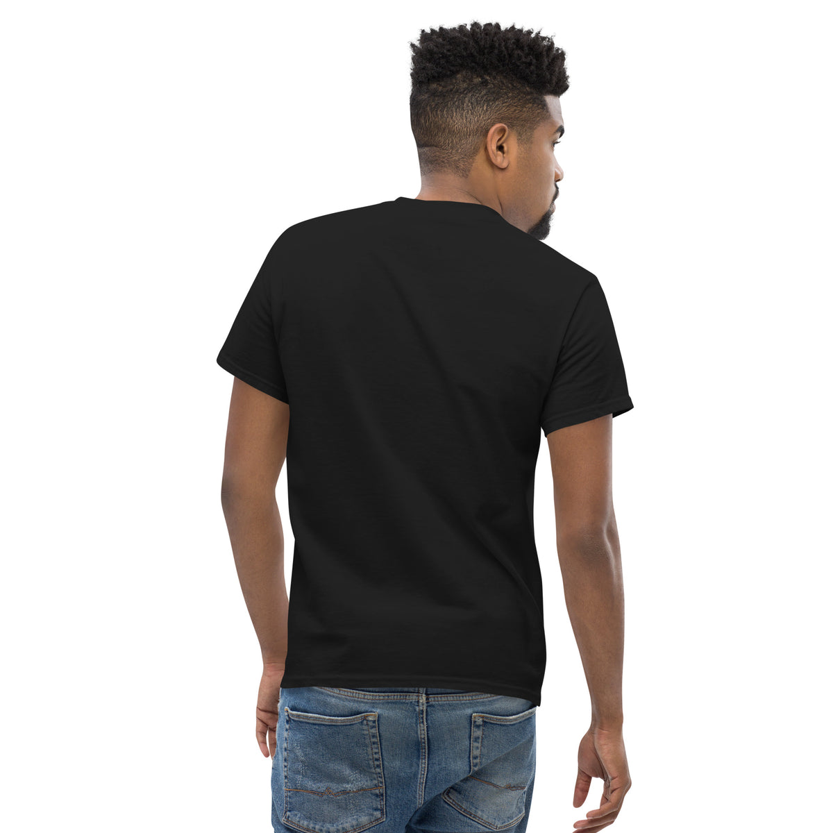 Send It Snacks logo unisex tee, black, back view