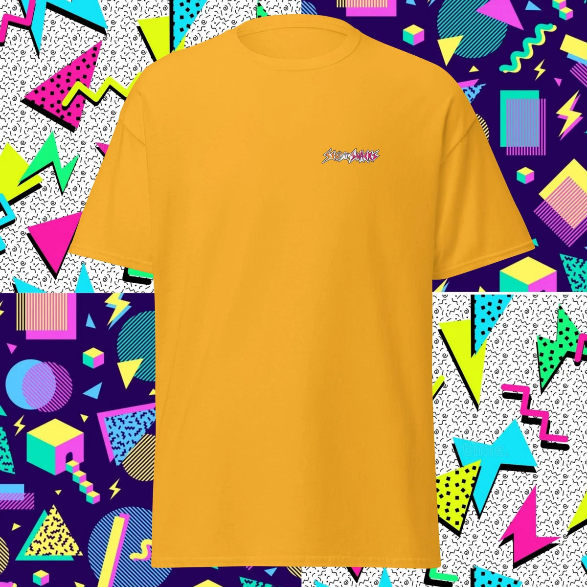 Send It logo unisex classic tee, gold, front view