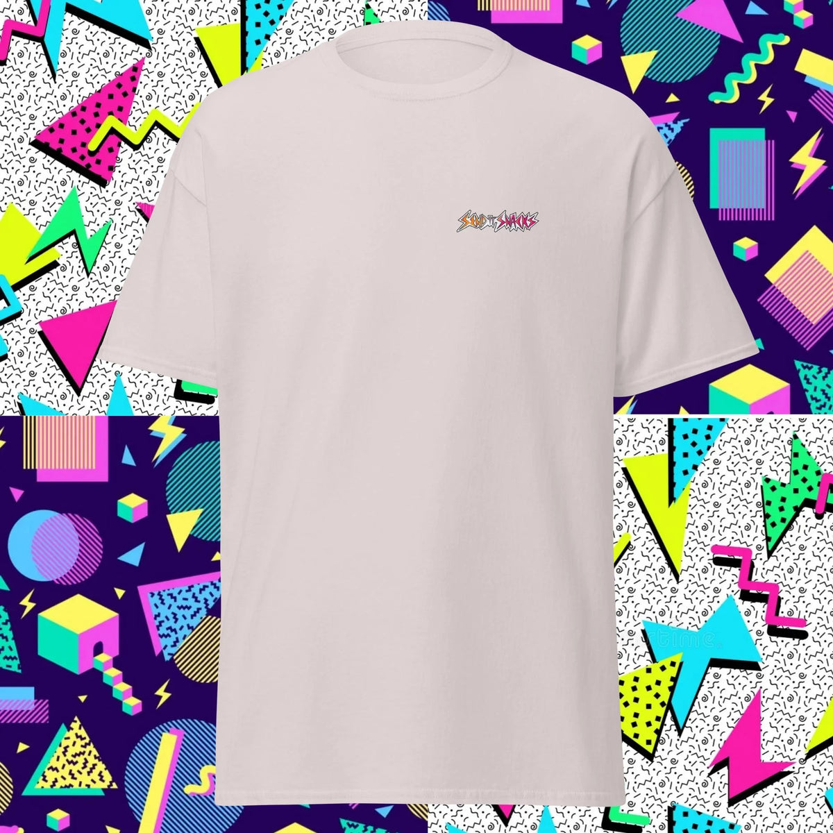 Send It logo unisex classic tee, ice grey, front view