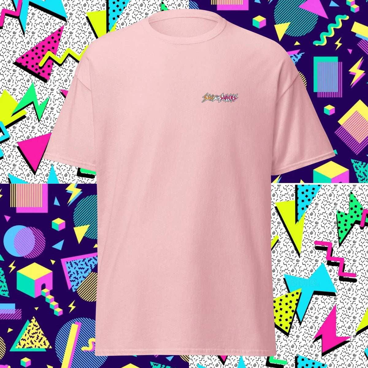 Send It logo unisex classic tee, light pink, front view