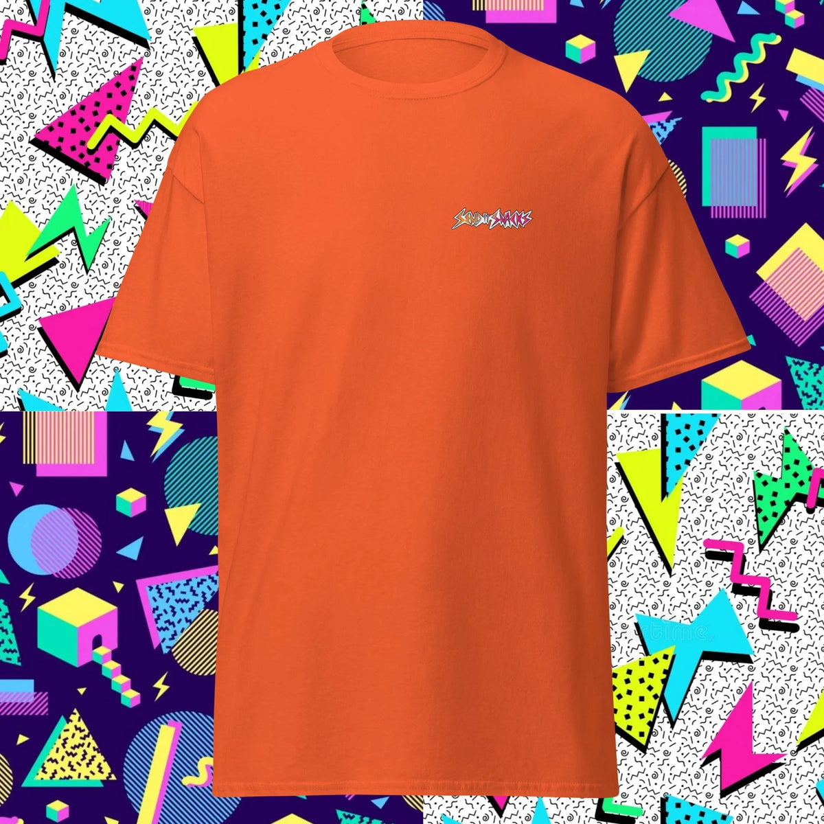 Send It logo unisex classic tee, orange, front view