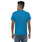Send It Snacks logo unisex tee, sapphire, back view