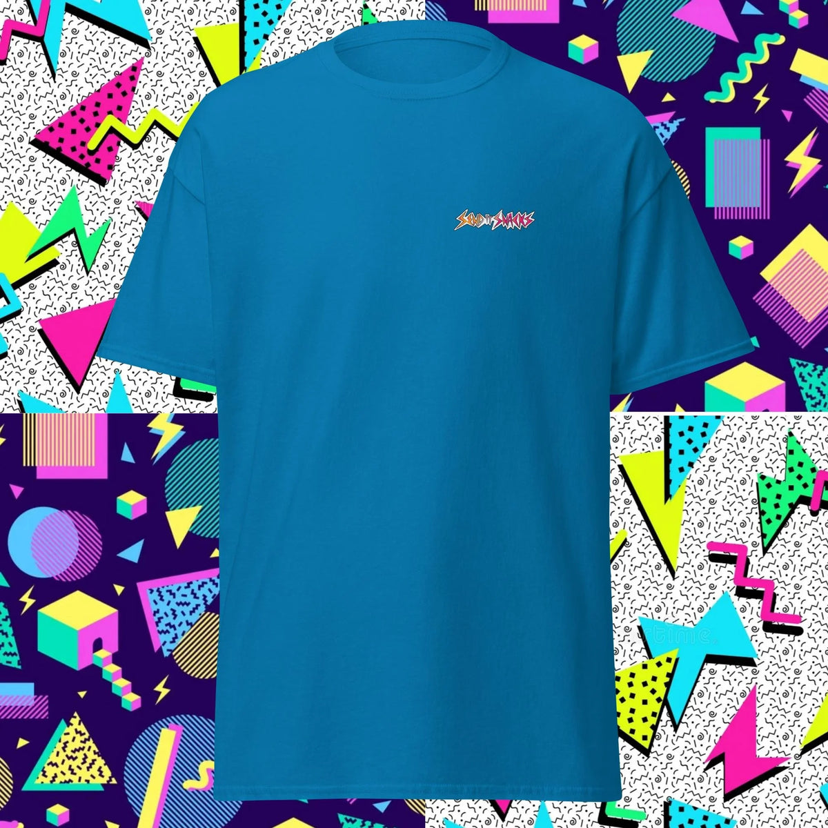 Send It logo unisex classic tee, sapphire, front view