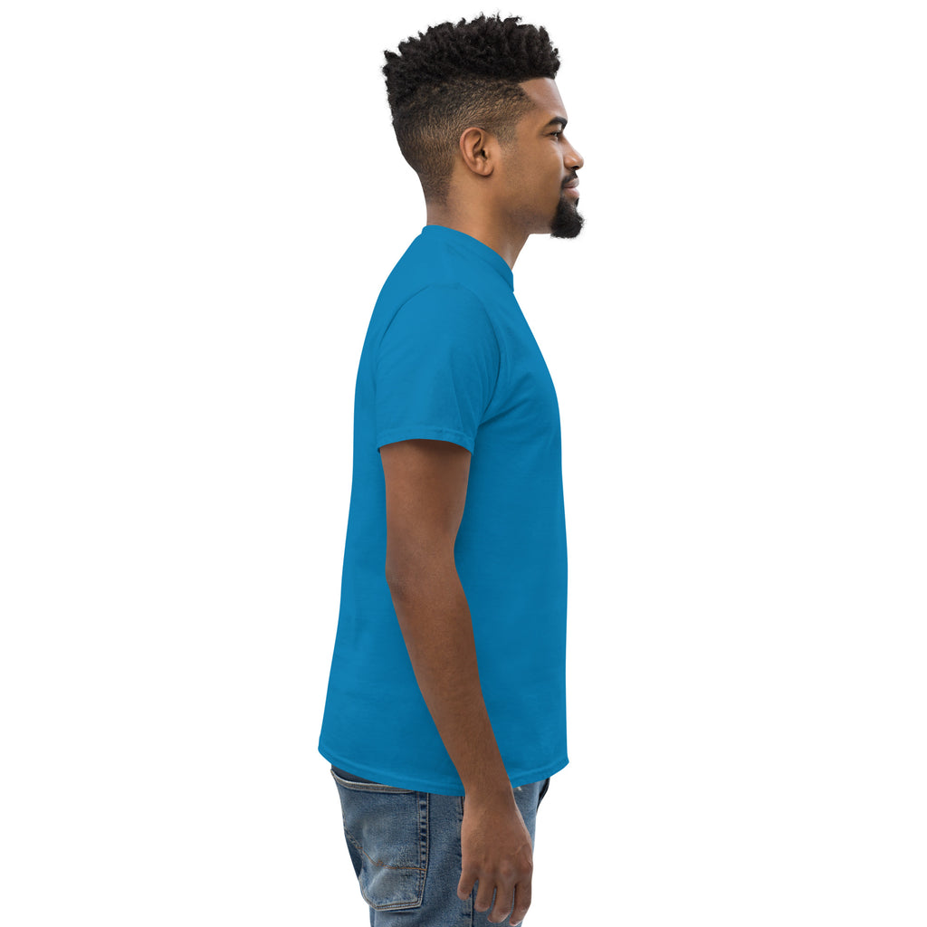 Send It Snacks logo unisex tee, sapphire, right view