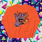 Send It Snacks unisex crewneck sweatshirt, orange, back view