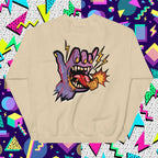 Send It Snacks unisex crewneck sweatshirt, sand, back view