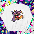 Send It Snacks unisex crewneck sweatshirt, white, back view